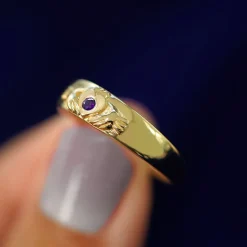 Gemstone Claddagh Band