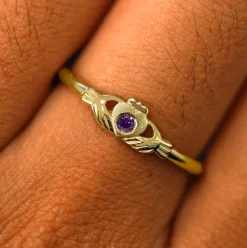 Gemstone Claddagh Ring