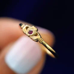Gemstone Claddagh Ring