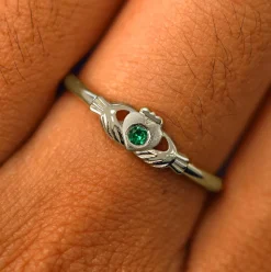 Gemstone Claddagh Ring