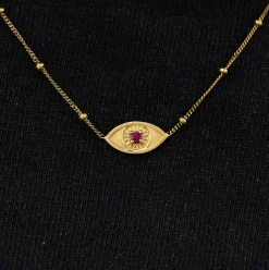 Gemstone Evil Eye Necklace