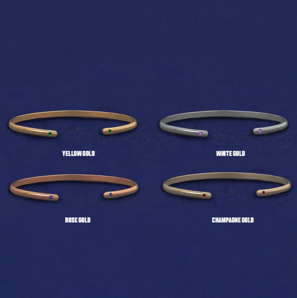 Gemstone Open Bangle