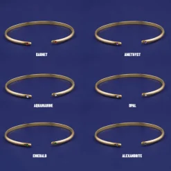 Gemstone Open Bangle