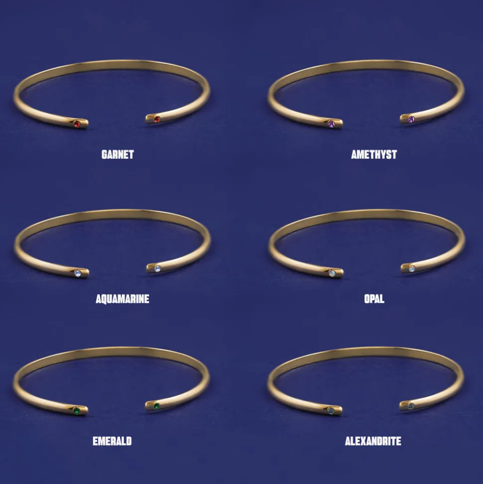 Gemstone Open Bangle