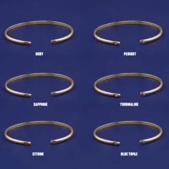 Gemstone Open Bangle