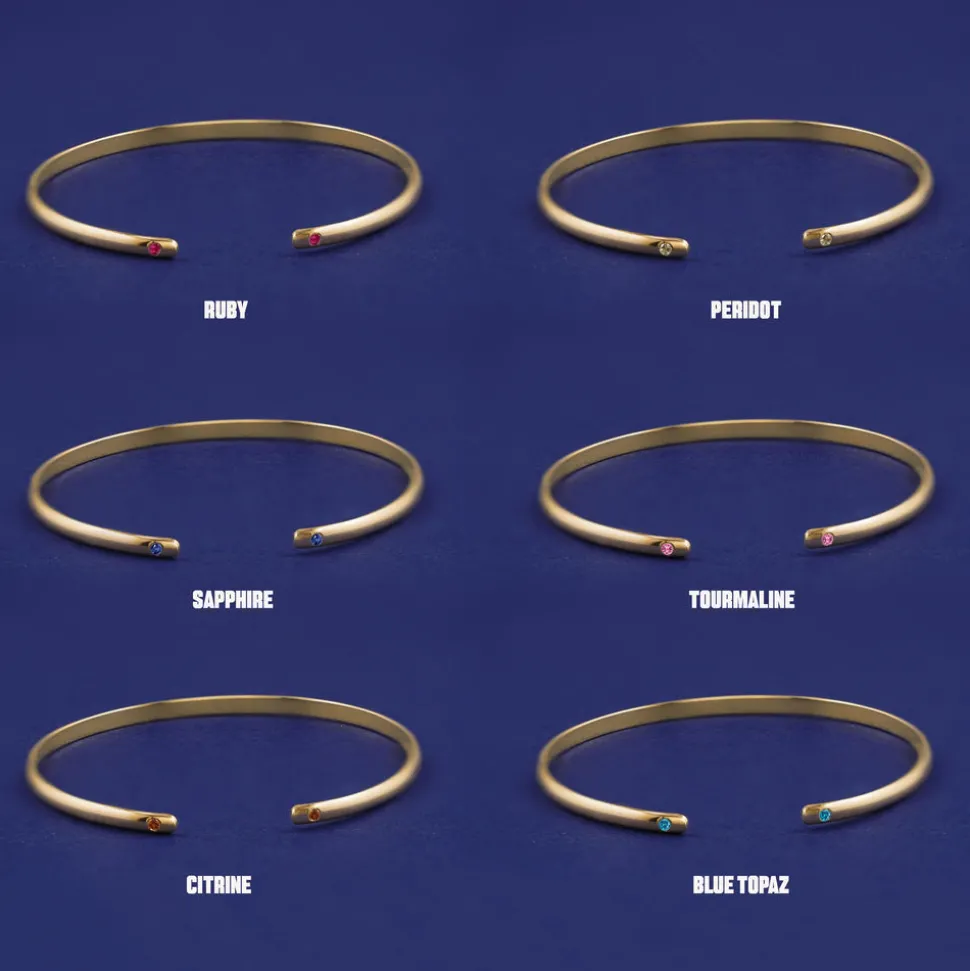 Gemstone Open Bangle