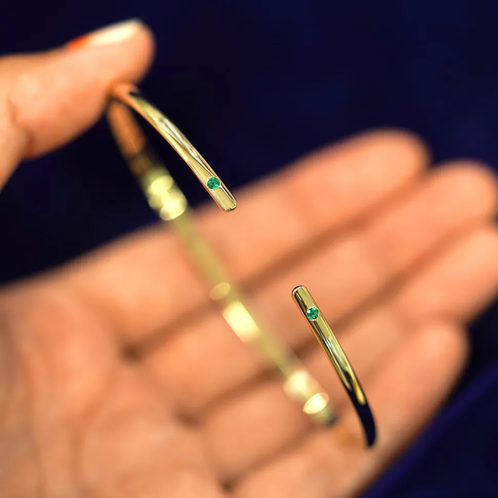 Gemstone Open Bangle