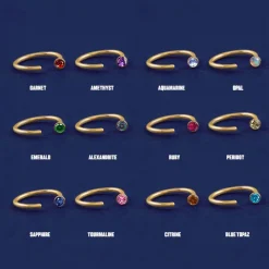 Gemstone Open Hoop