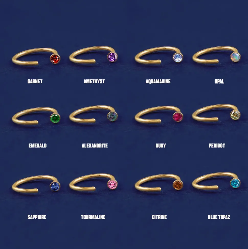 Gemstone Open Hoop
