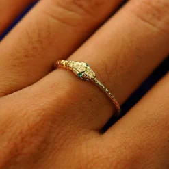 Gemstone Ouroboros Snake Ring
