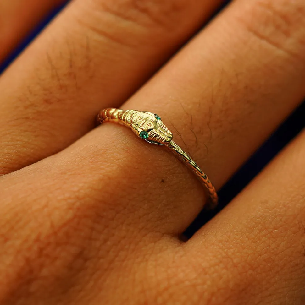 Gemstone Ouroboros Snake Ring