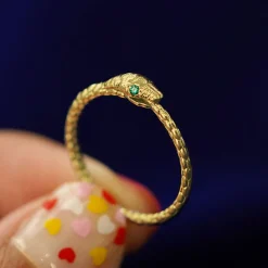 Gemstone Ouroboros Snake Ring