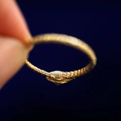 Gemstone Ouroboros Snake Ring