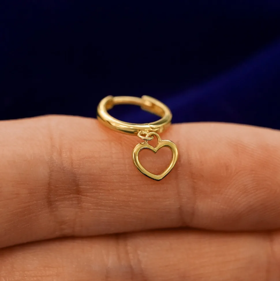 Heart Dangle Hoop