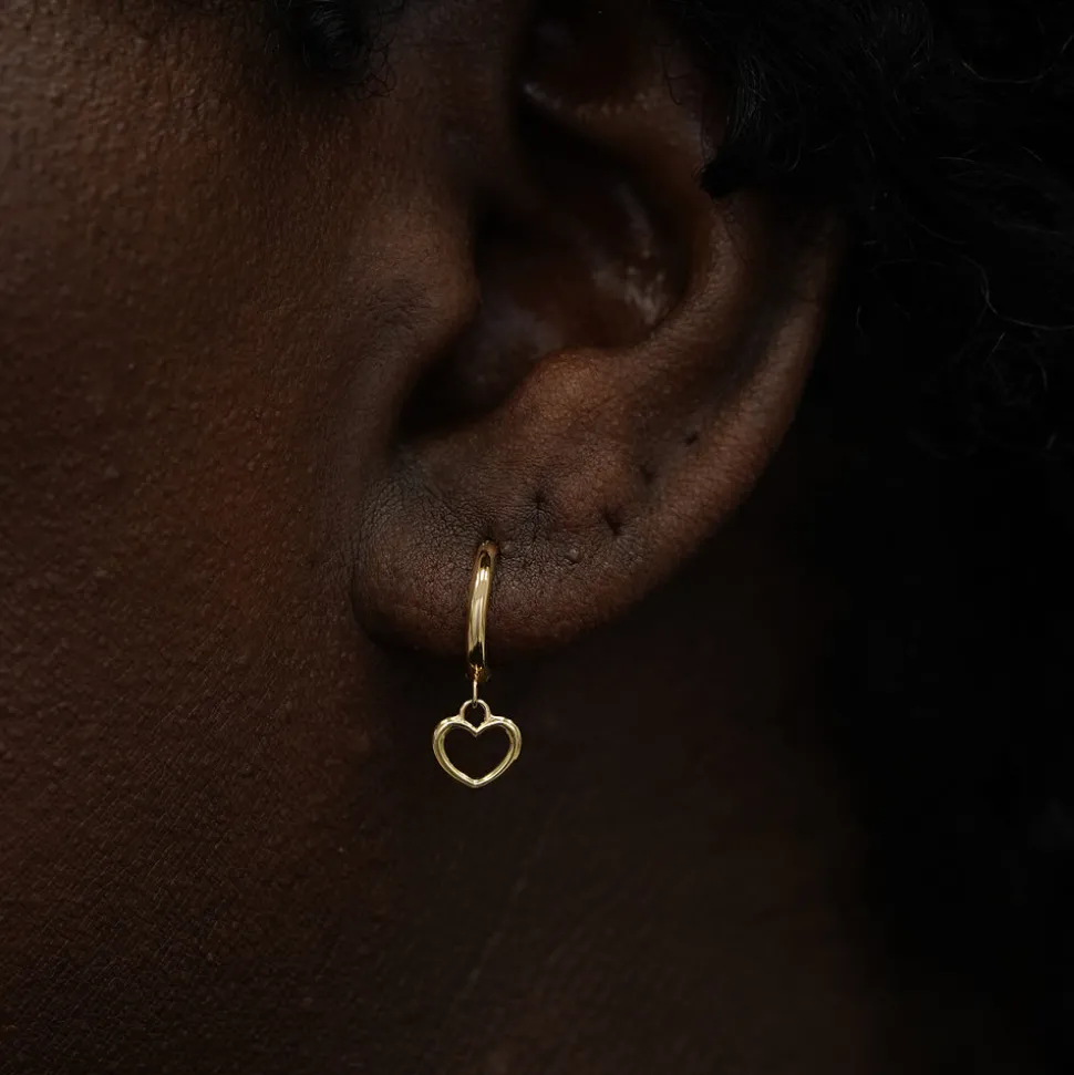 Heart Dangle Hoop