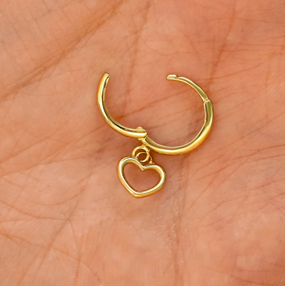 Heart Dangle Hoop