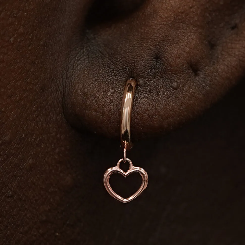 Heart Dangle Hoop