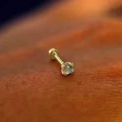 Labradorite Flatback Piercing