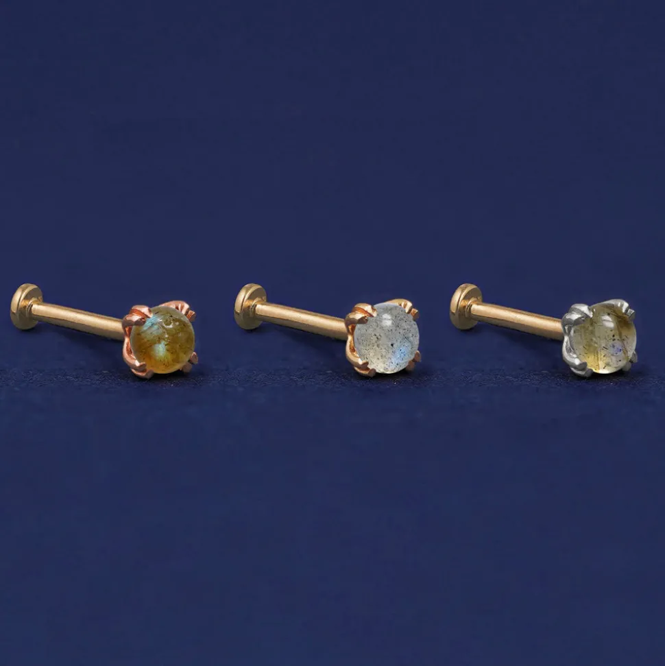 Labradorite Flatback Piercing