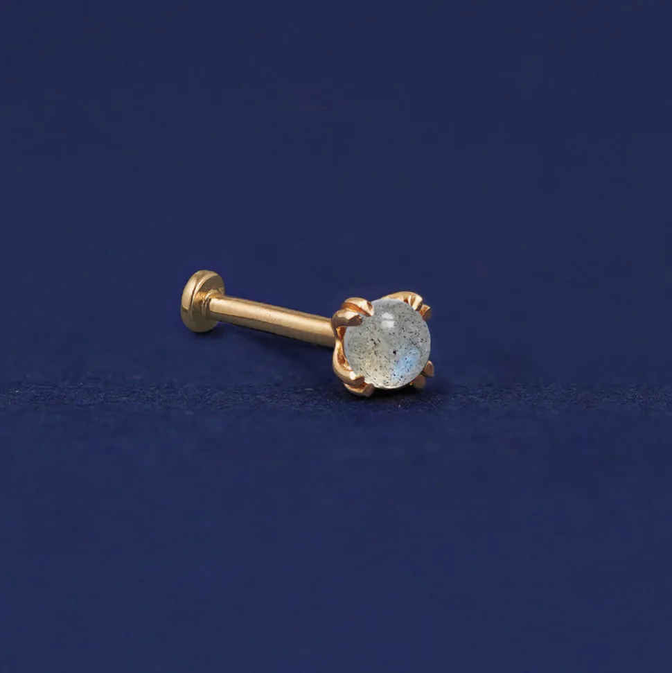 Labradorite Flatback Piercing