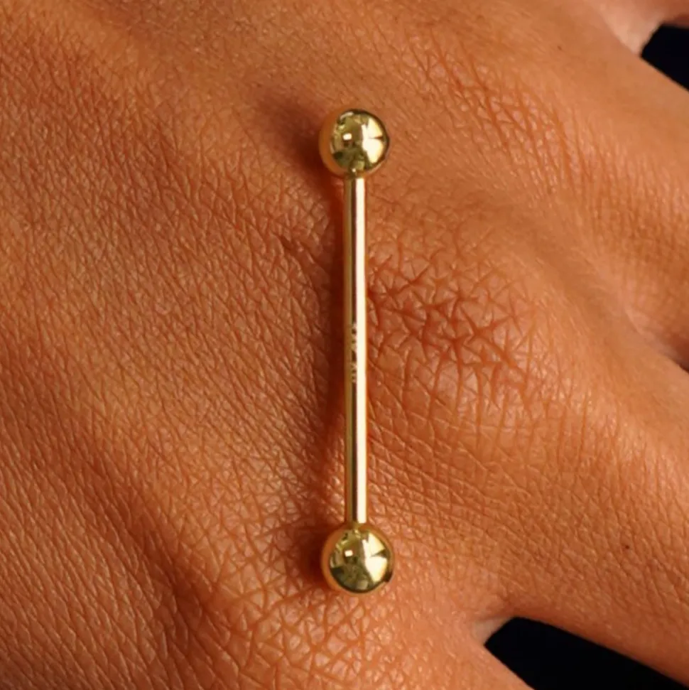 Large Straight Barbell Piercing