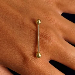 Large Straight Barbell Piercing
