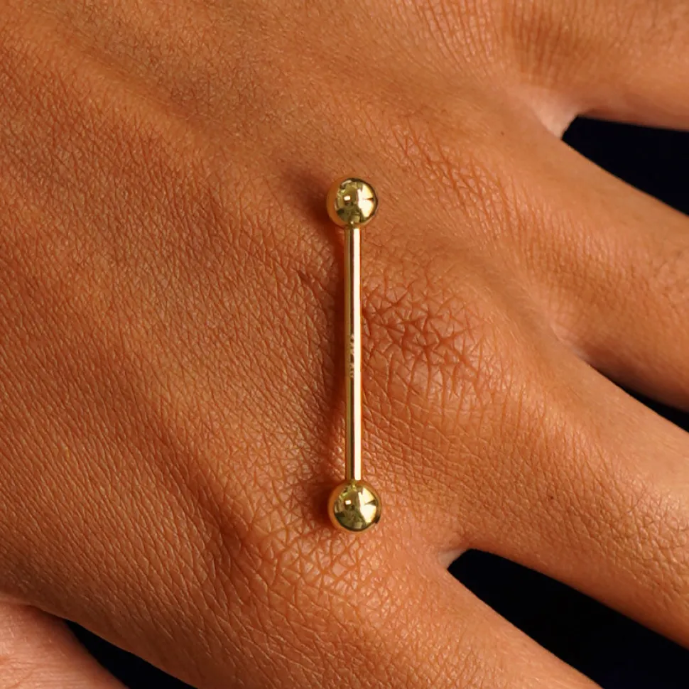 Large Straight Barbell Piercing