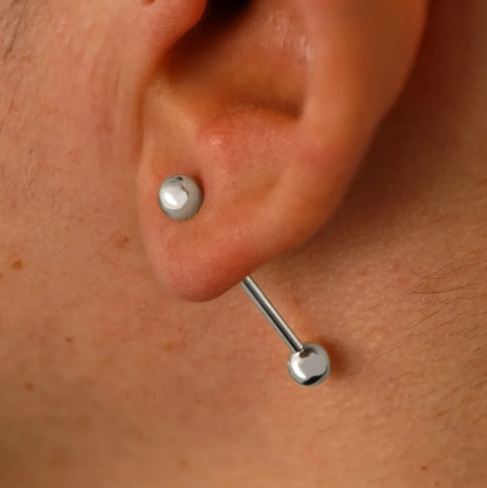 Large Straight Barbell Piercing