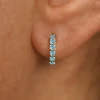 Light Blue Lab Diamond Huggie Hoop