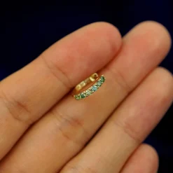 Light Green Lab Diamond Huggie Hoop