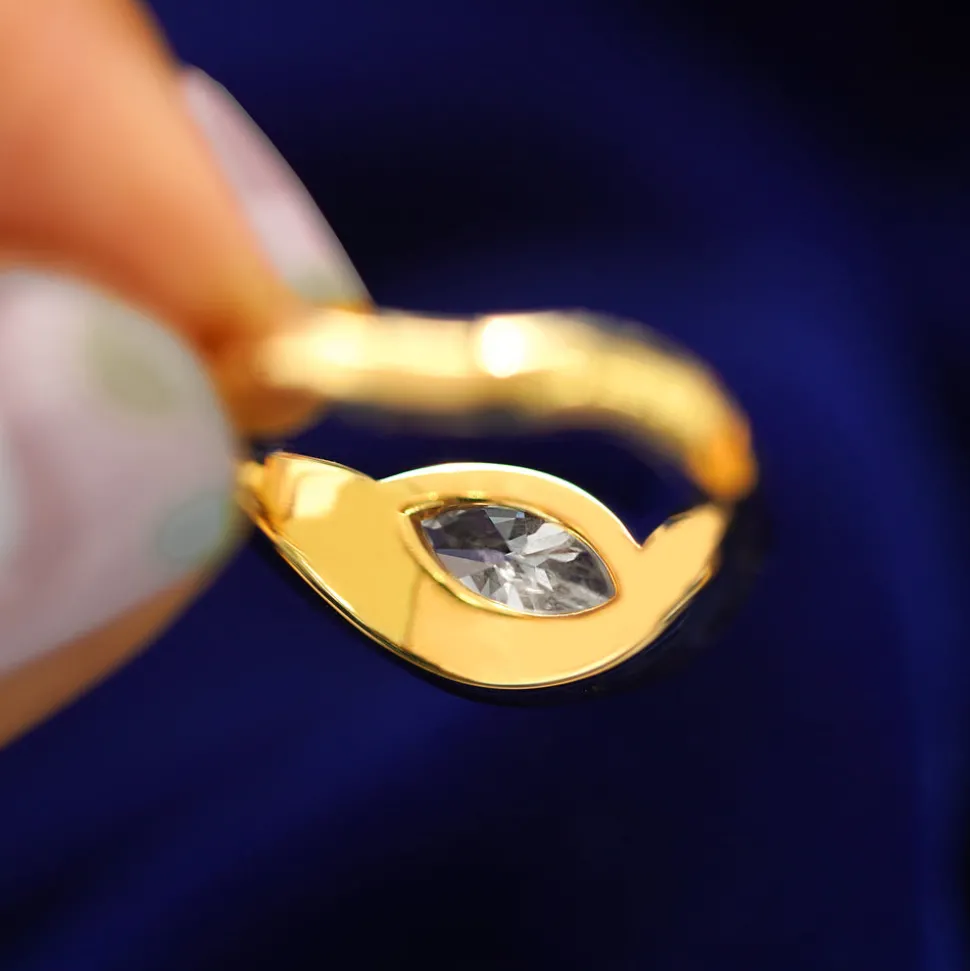 Marquise Lab Diamond Melted Ring
