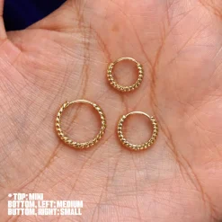 Medium Rope Huggie Hoops