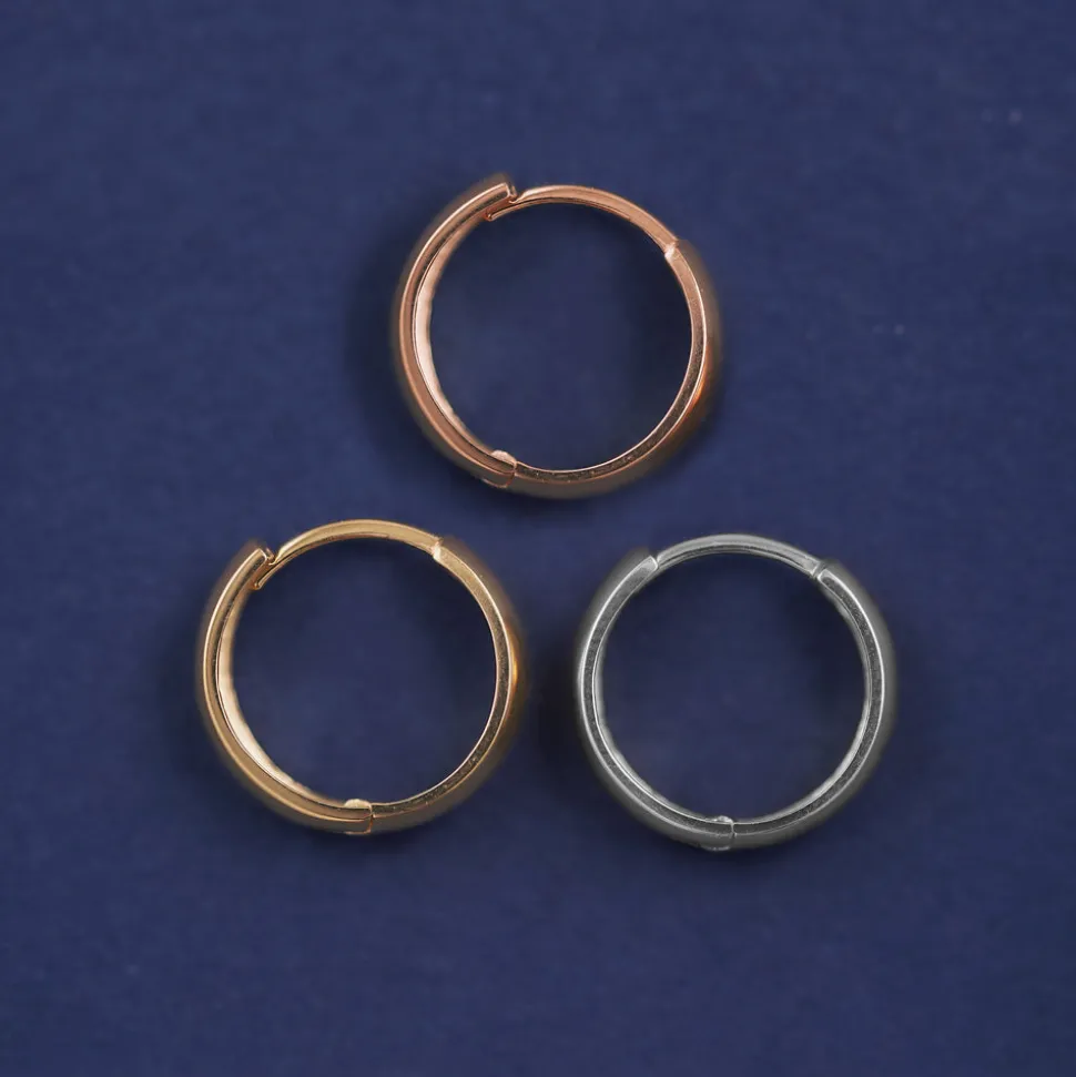 Medium Wide Huggie Hoops