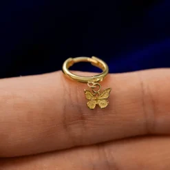Mini Butterfly Dangle Hoop