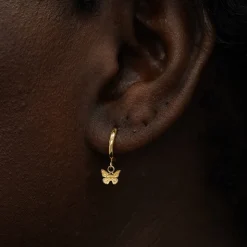Mini Butterfly Dangle Hoop