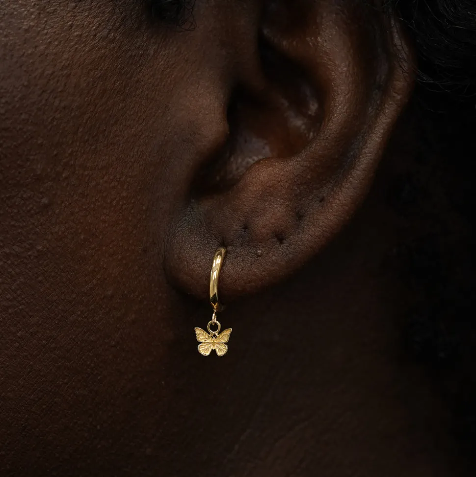 Mini Butterfly Dangle Hoop