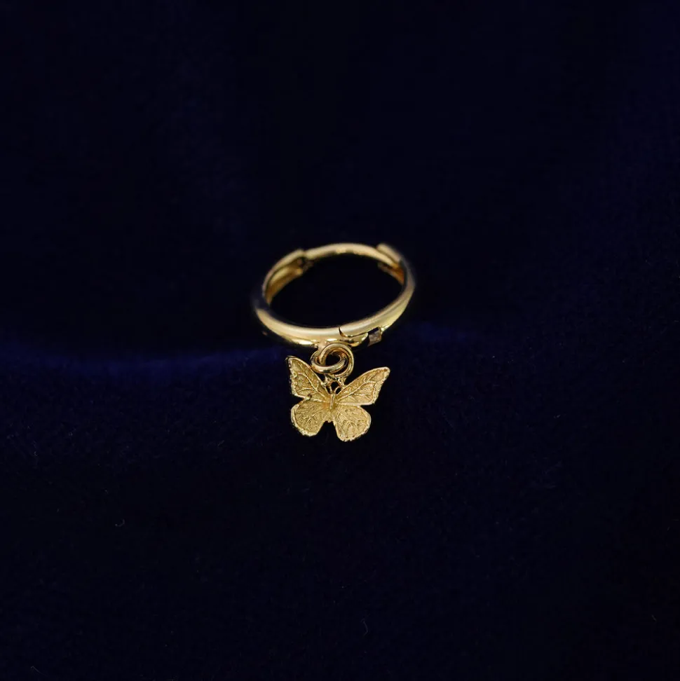 Mini Butterfly Dangle Hoop
