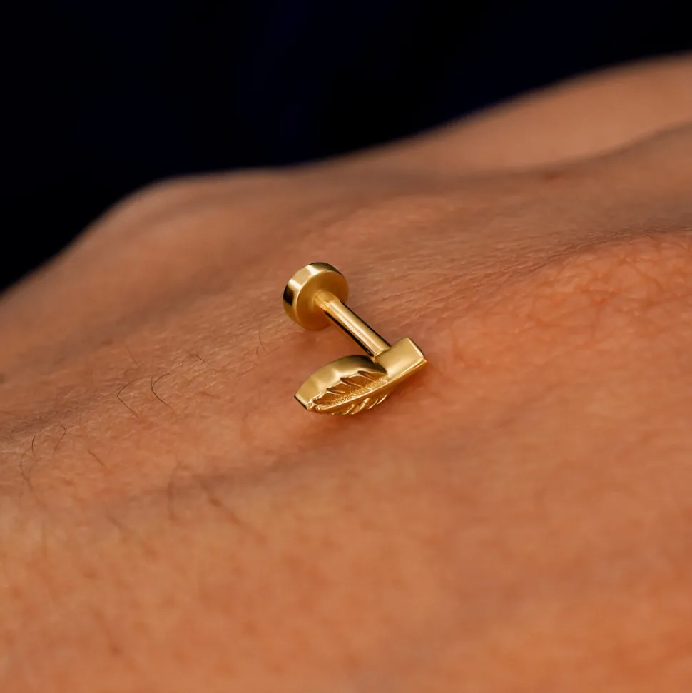 Mini Leaf Flatback Piercing