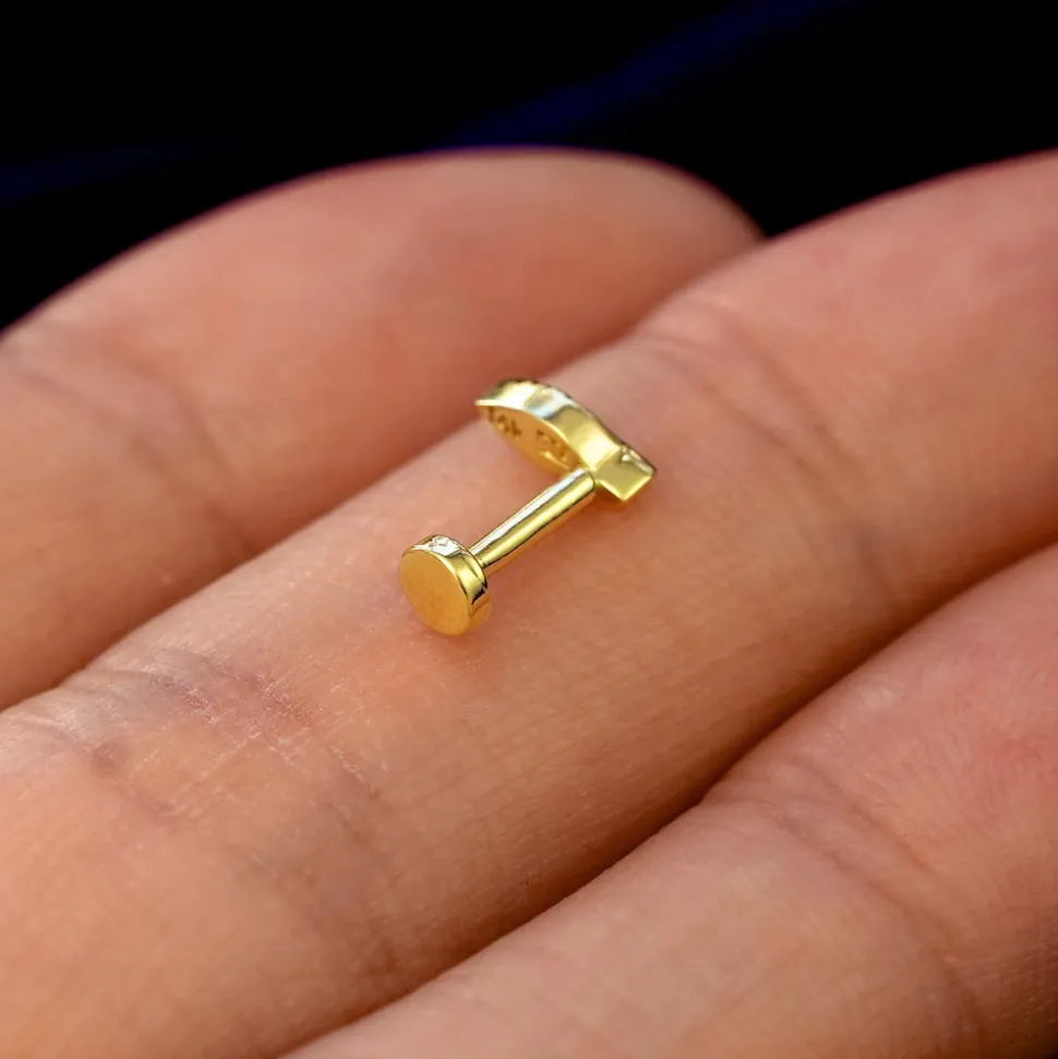 Mini Leaf Flatback Piercing