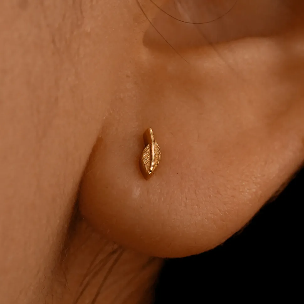 Mini Leaf Flatback Piercing