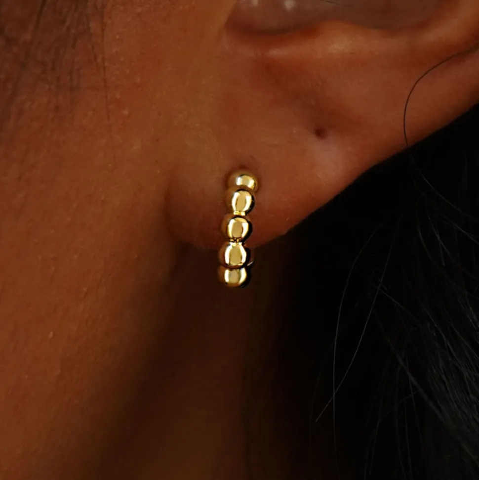 Mini Puffy Beaded Hoop
