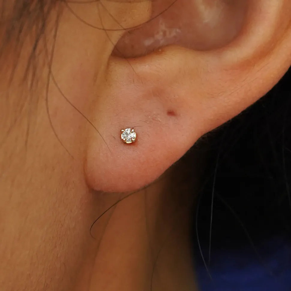 2mm Diamond Earring