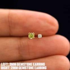 2mm Gemstone Earring