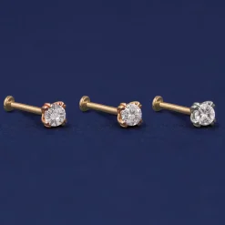 Moissanite Flatback Piercing