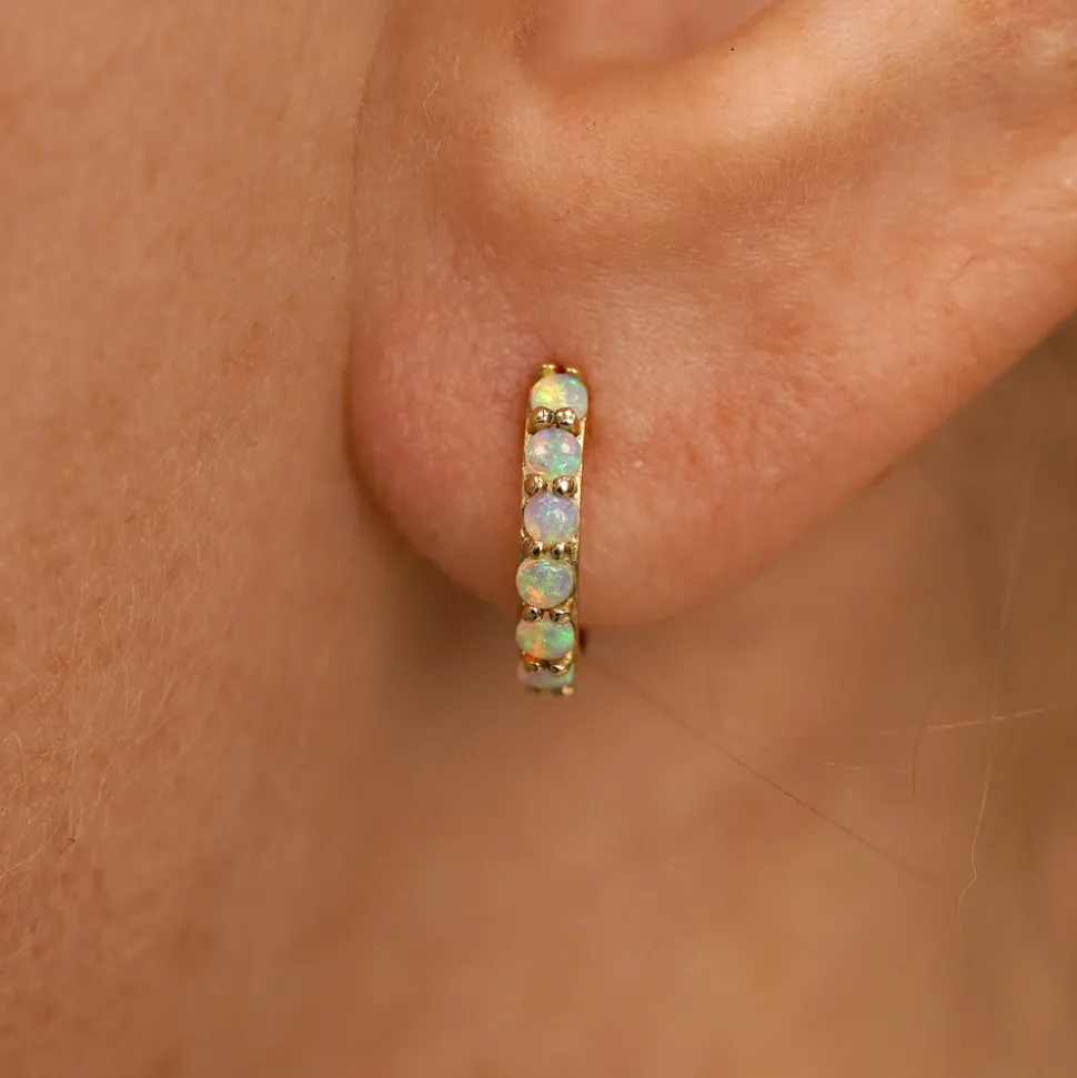Opal Huggie Hoop