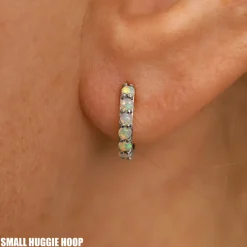 Opal Huggie Hoop