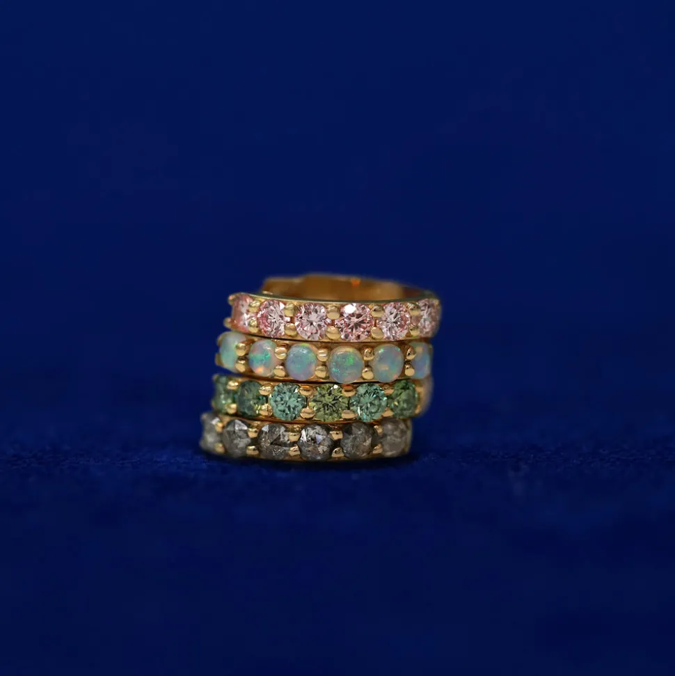 Opal Huggie Hoop