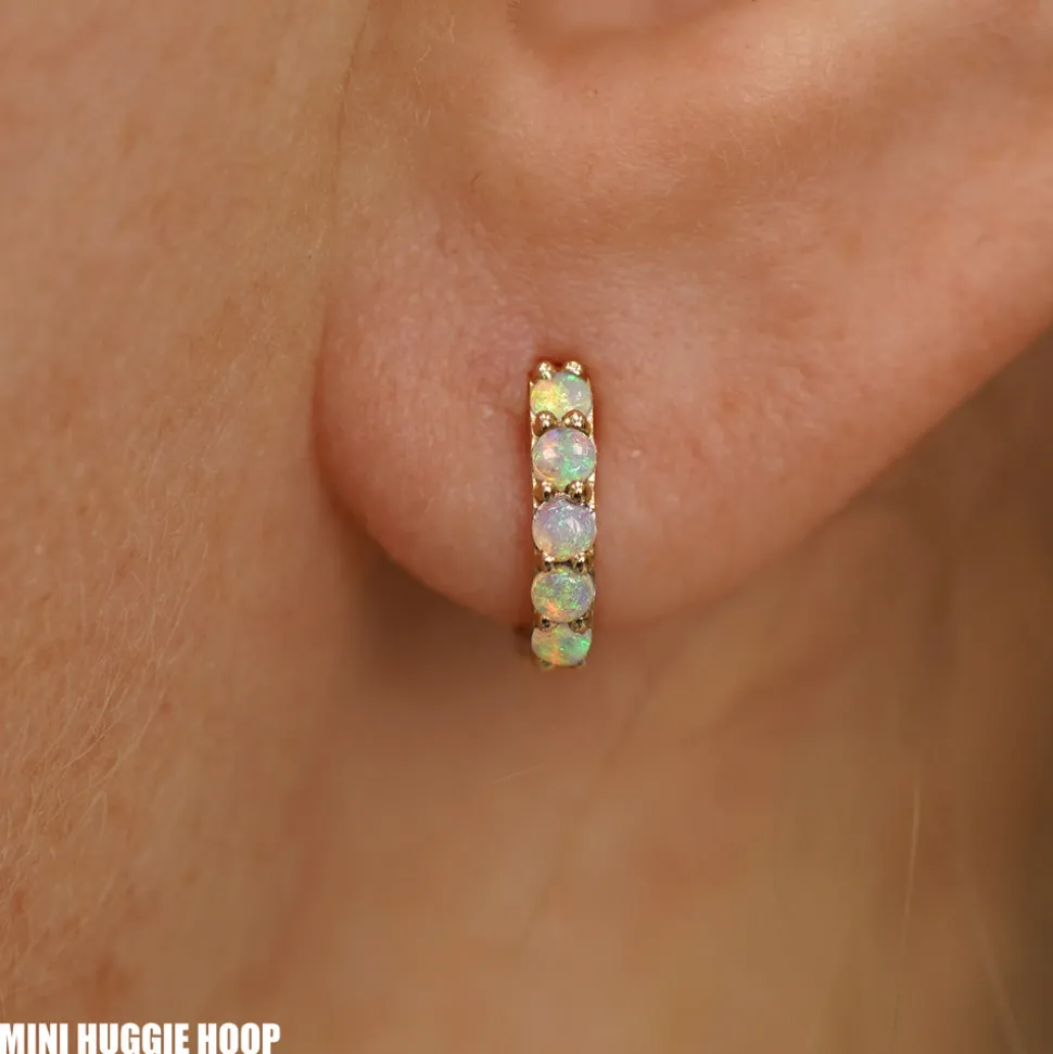 Opal Huggie Hoop