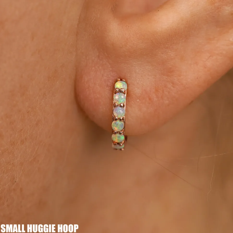 Opal Huggie Hoop