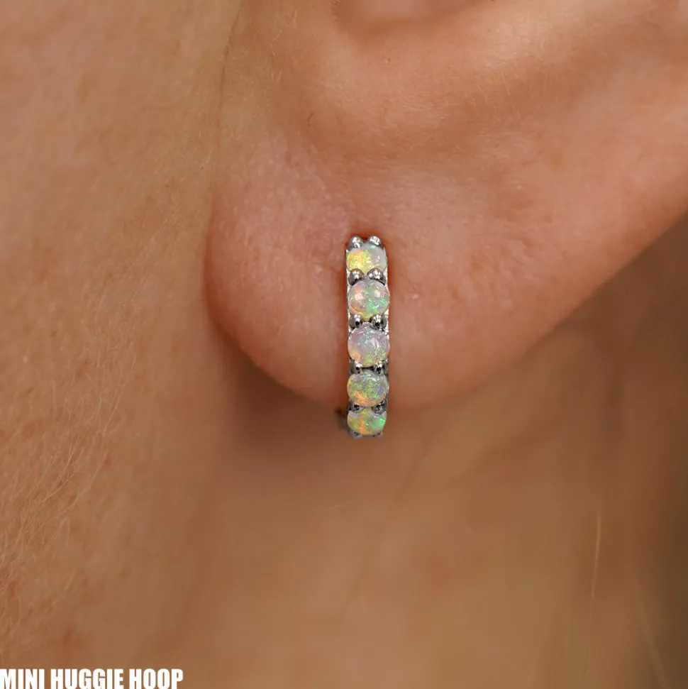 Opal Huggie Hoop
